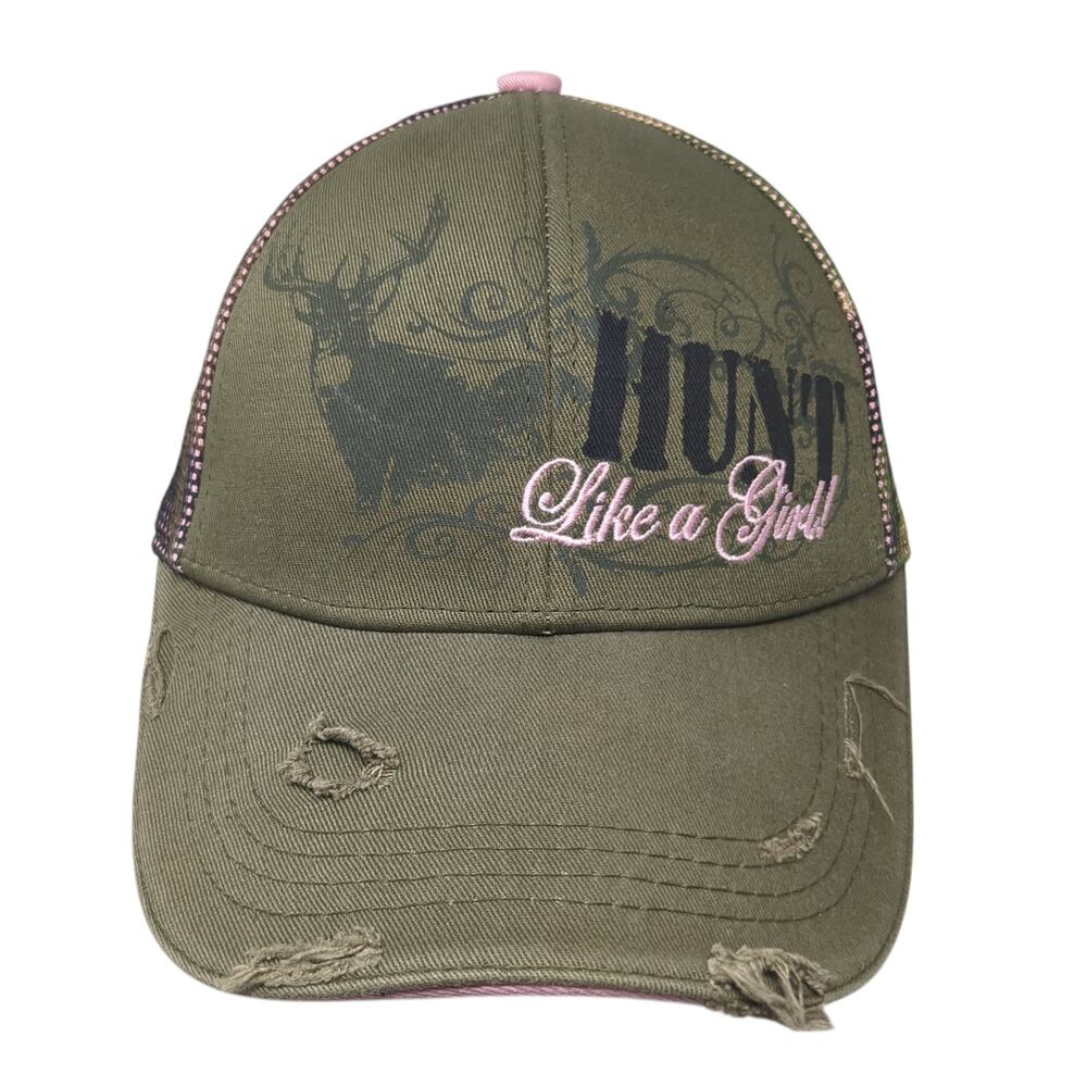 Hunt Like A Girl! Baseball Cap Multicolor OS Adjustable Distressed Buck Wear